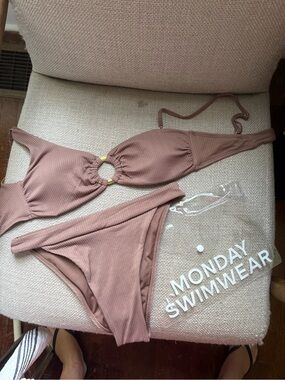 Monday Swimwear Caramel Rib Antigua + Argentina Bikini Set